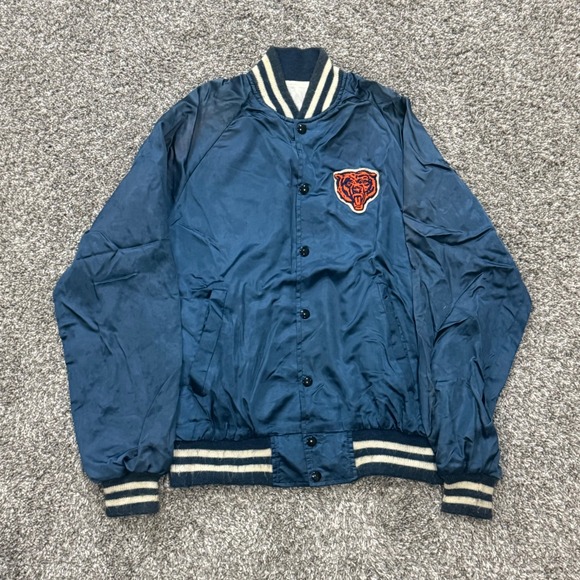 Active Generation Other - Vintage 80s Chicago Bears Satin Jacket Active Generation Varsity Navy Mens M